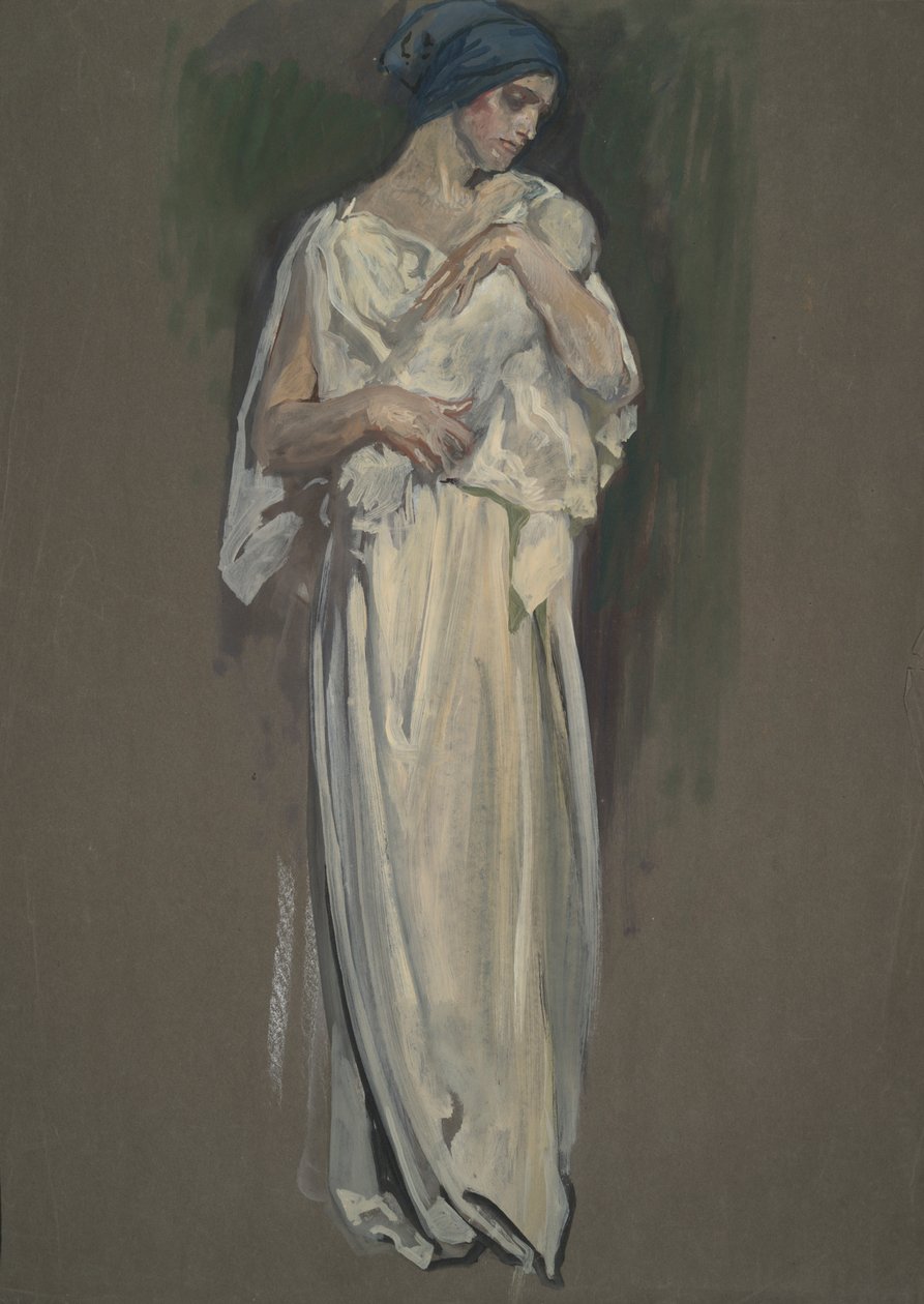 Tidlig studie for av Edwin Austin Abbey