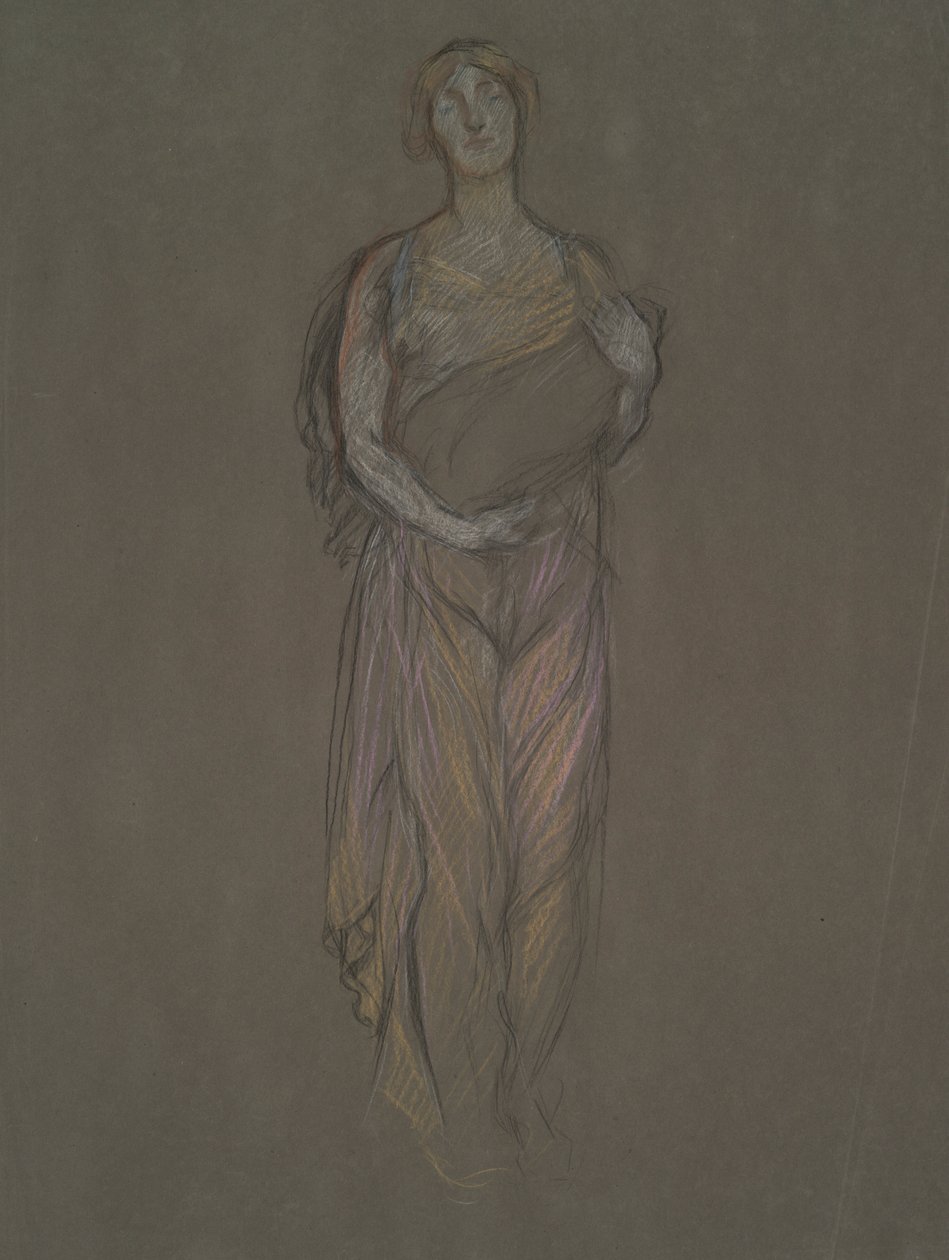 Tidlig studium for av Edwin Austin Abbey
