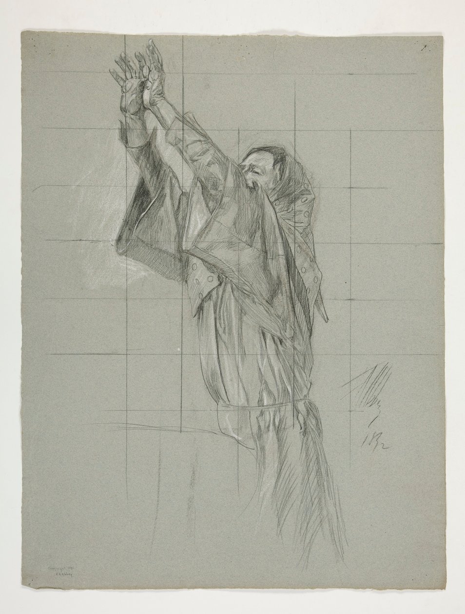 Figurstudie for kong Arthur av Edwin Austin Abbey