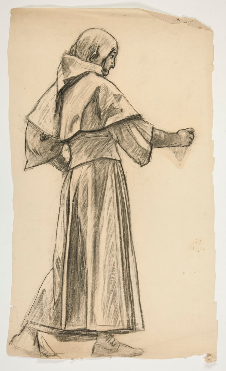 Figurstudie for kong Arthur av Edwin Austin Abbey