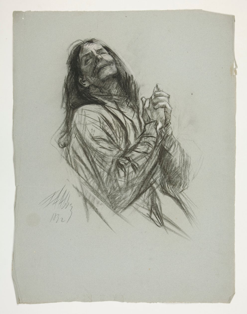 Figurstudie for kong Arthur av Edwin Austin Abbey
