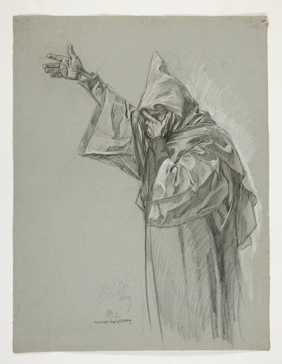 Figurstudie for kong Arthur av Edwin Austin Abbey