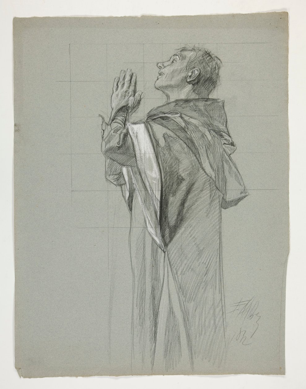 Figurstudie for kong Arthur av Edwin Austin Abbey