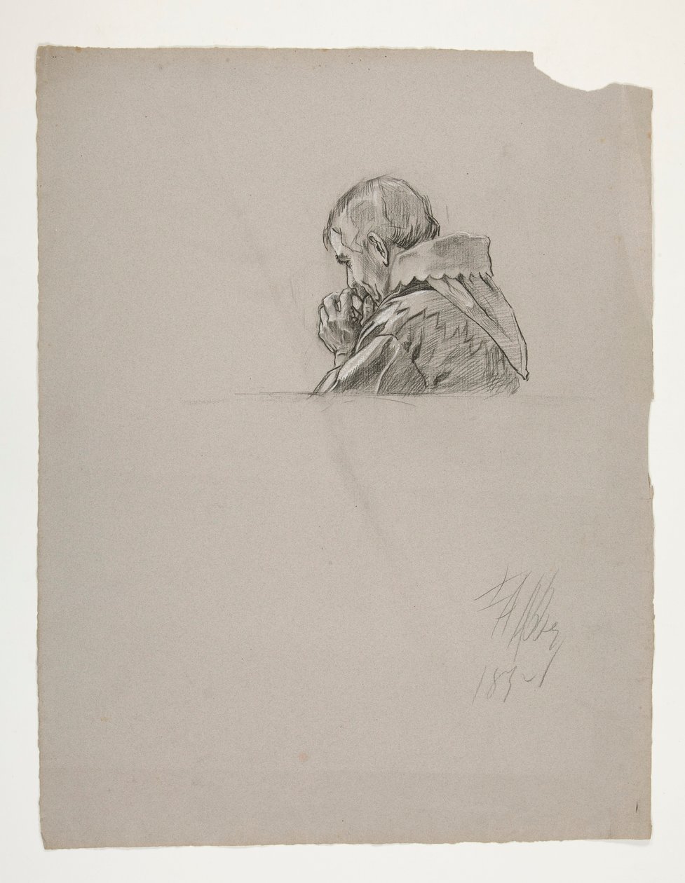 Figurstudie for kong Arthur av Edwin Austin Abbey
