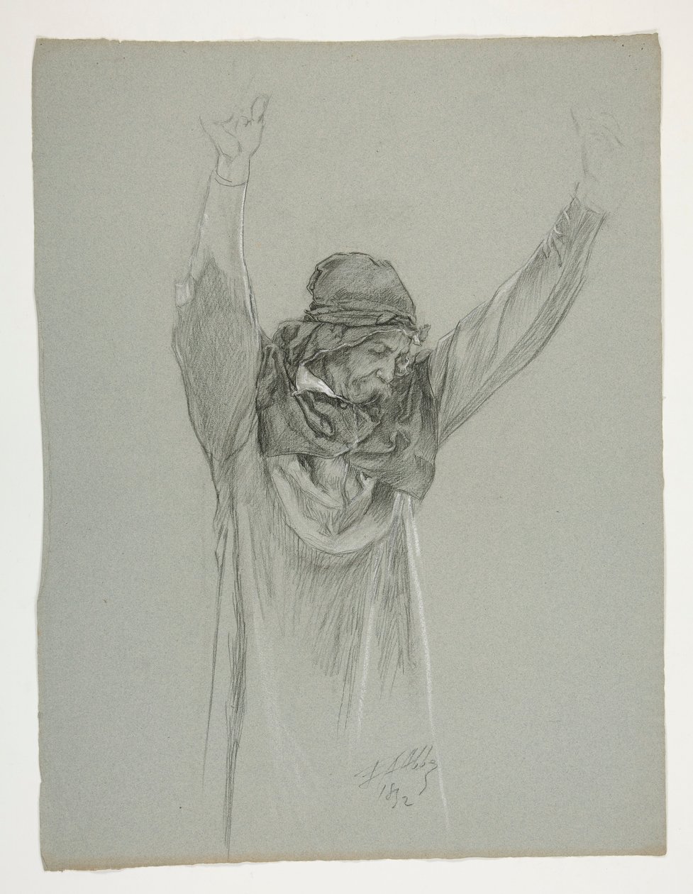 Figurstudie for kong Arthur av Edwin Austin Abbey