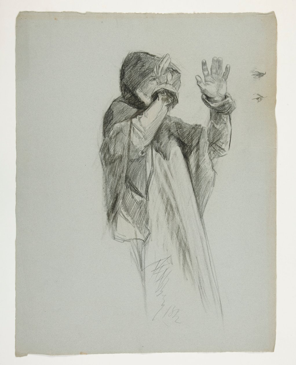 Figurstudie for kong Arthur av Edwin Austin Abbey