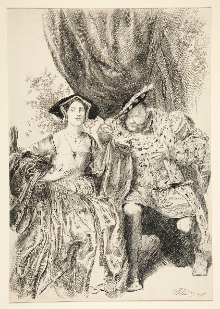 Henry og Anne Boleyn. Kong Henrik: av Edwin Austin Abbey