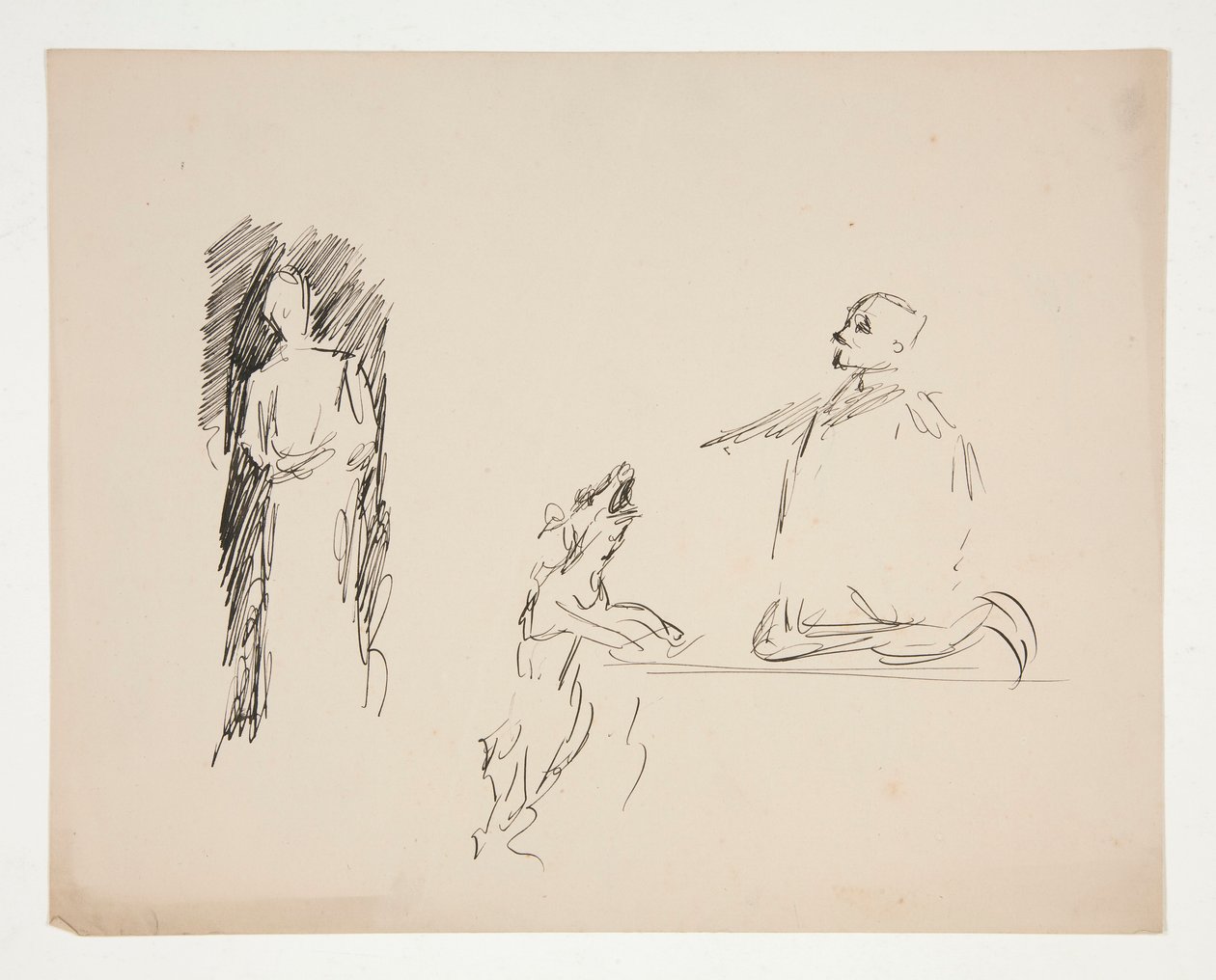 Ark med figurstudier av Edwin Austin Abbey