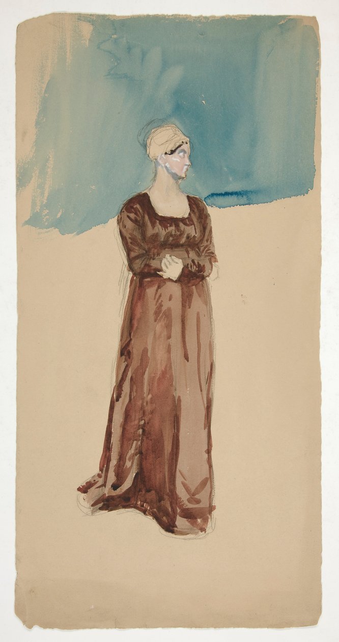 Skisse av en kvinne - uidentifisert av Edwin Austin Abbey