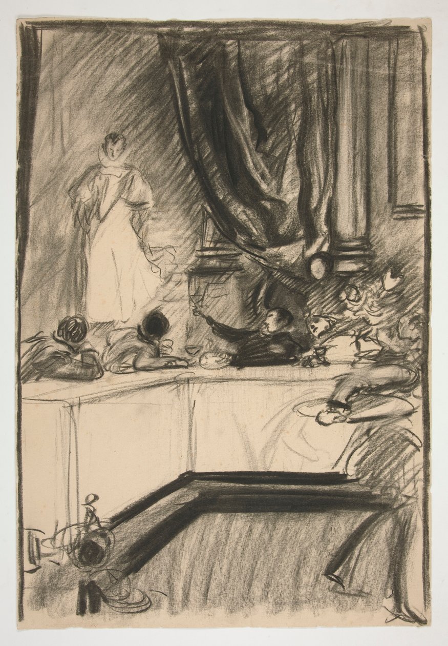 Studie for Petruchio og Katharina av Edwin Austin Abbey
