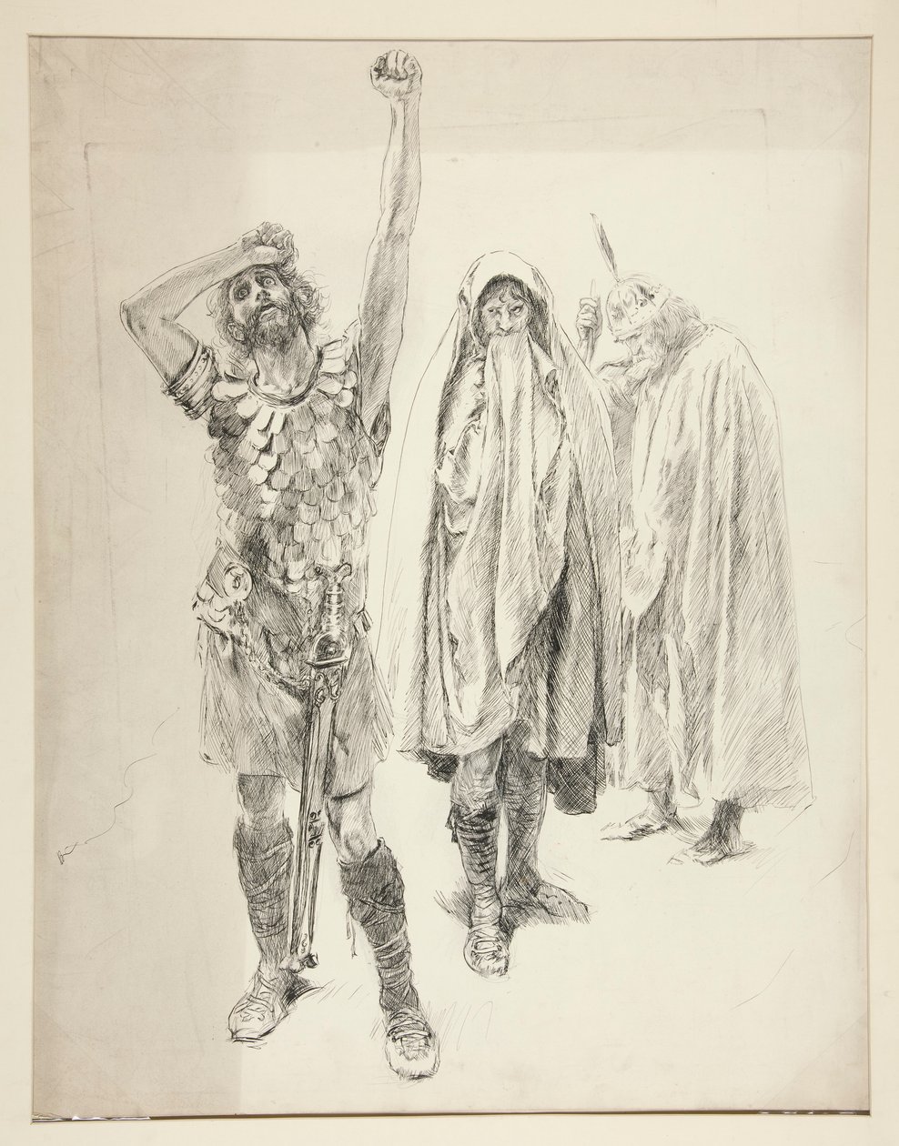 Studie for uidentifisert Shakespeare-skuespill av Edwin Austin Abbey