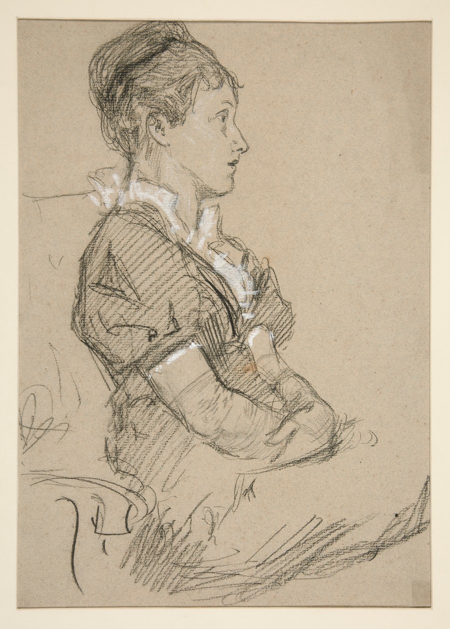 Studie av sittende kvinner (Mrs. Abbey?) av Edwin Austin Abbey