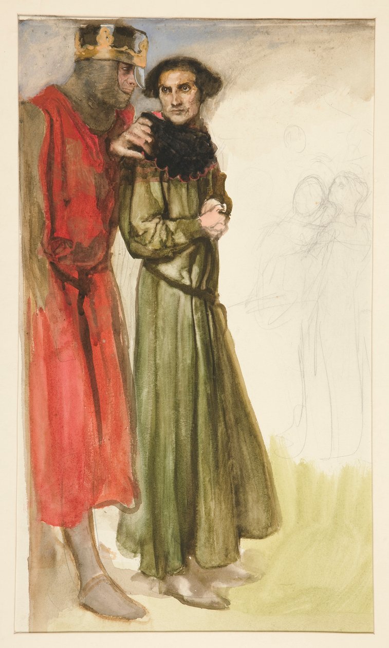 Uidentifisert Shakespeare-scene (to menn) av Edwin Austin Abbey