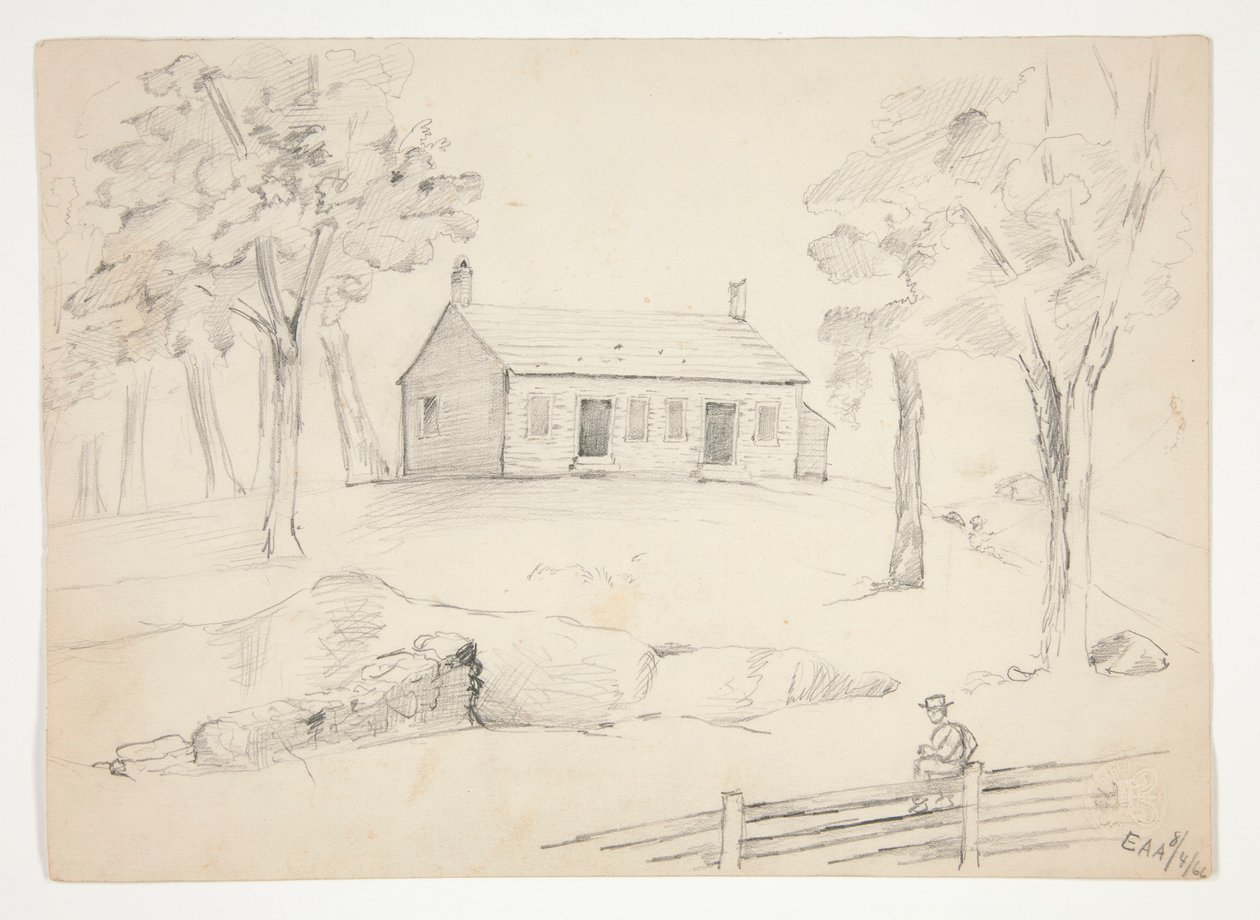 Utsikt over Vennemøtehuset av Edwin Austin Abbey