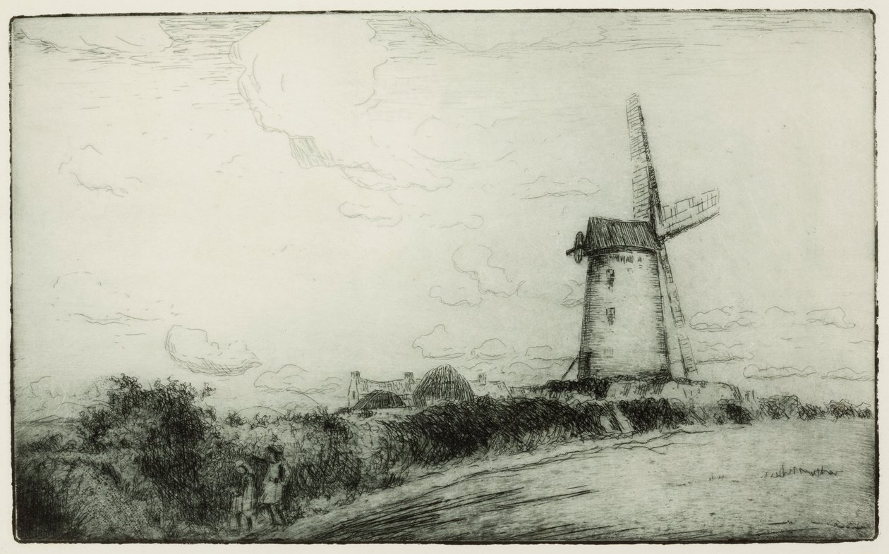 Vindmøllen (etsing) av Edwin Butler Bayliss