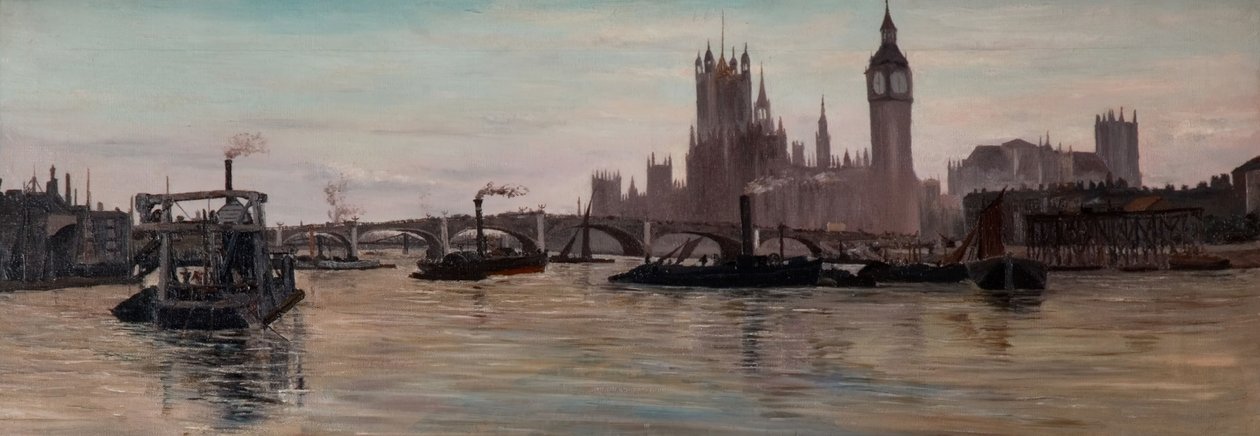 Themsen i Westminster, 1878. av Edwin Edwards