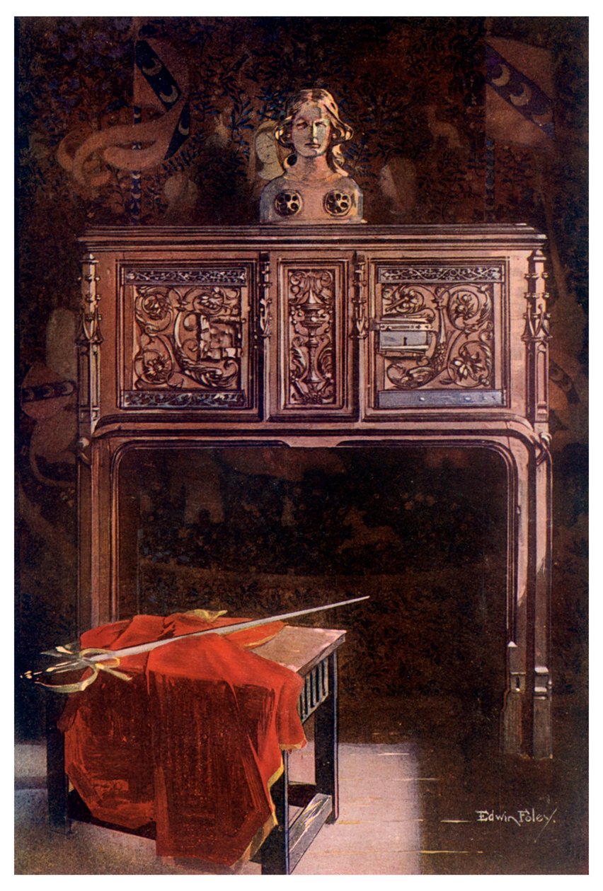 Utskåret eik Lous XII dressoir, 1910. av Edwin Foley