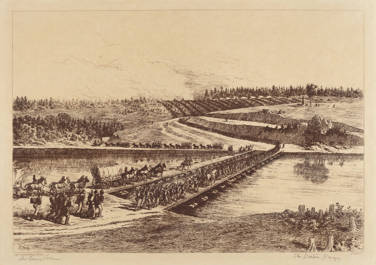 Pontonbroene av Edwin Forbes