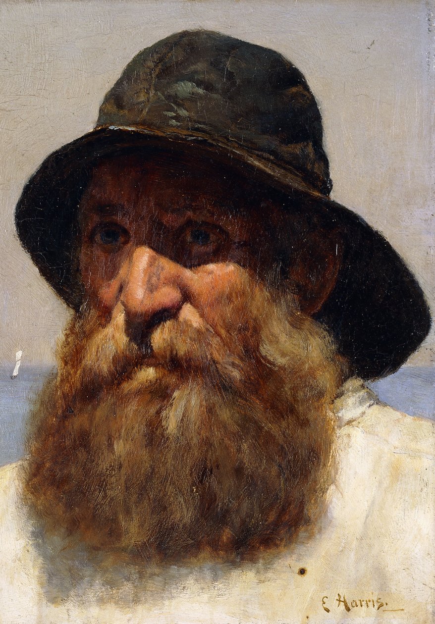 Portrett av en fisker, ca. 1895 av Edwin Harris