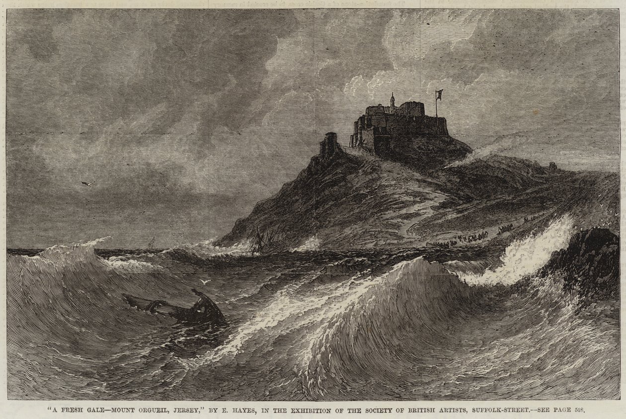 A Fresh Gale, Mount Orgueil, Jersey av Edwin Hayes