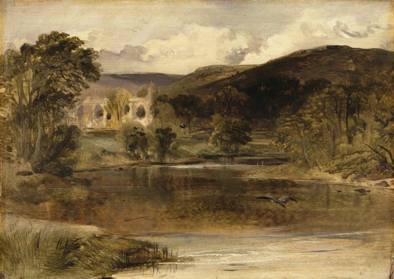 Bolton Abbey, Yorkshire (olje på panel) av Edwin Landseer