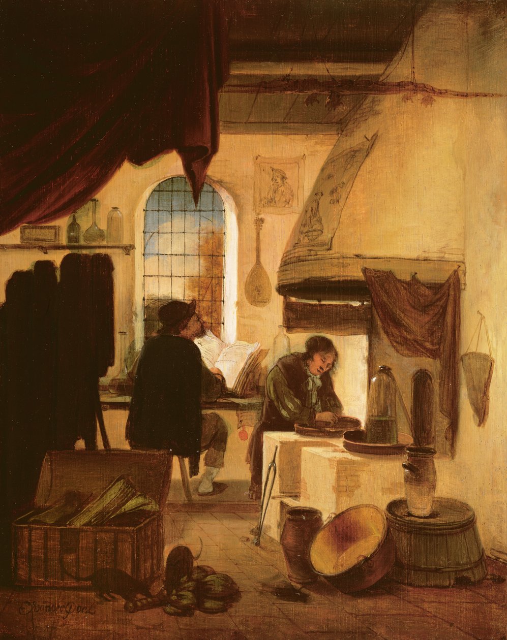 Alkymisten (panel) av Egbert van der Poel