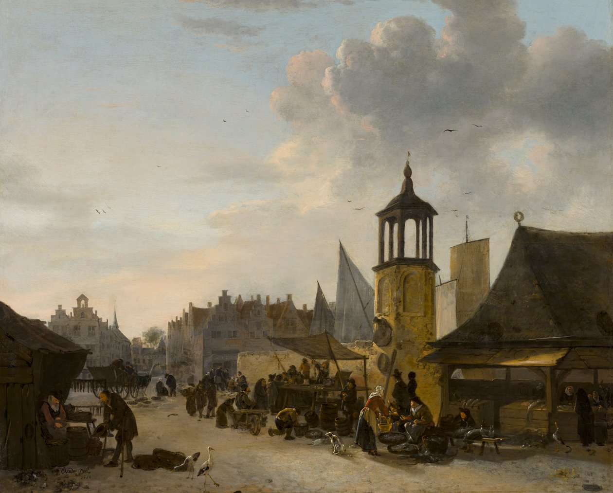 fiskemarked av Egbert van der Poel