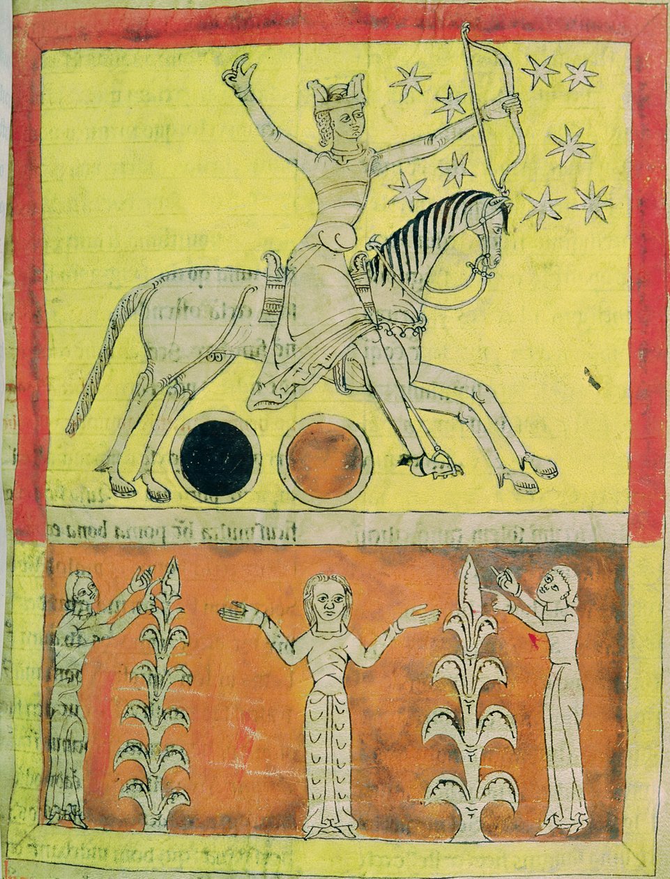 Den hvite ridderen på en hvit hest drar til kamp mot Satan. miniatyr fra 