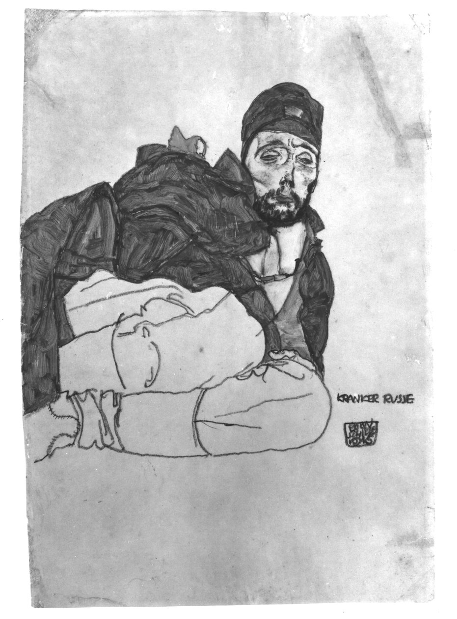 En syk russer, 1915 av Egon Schiele