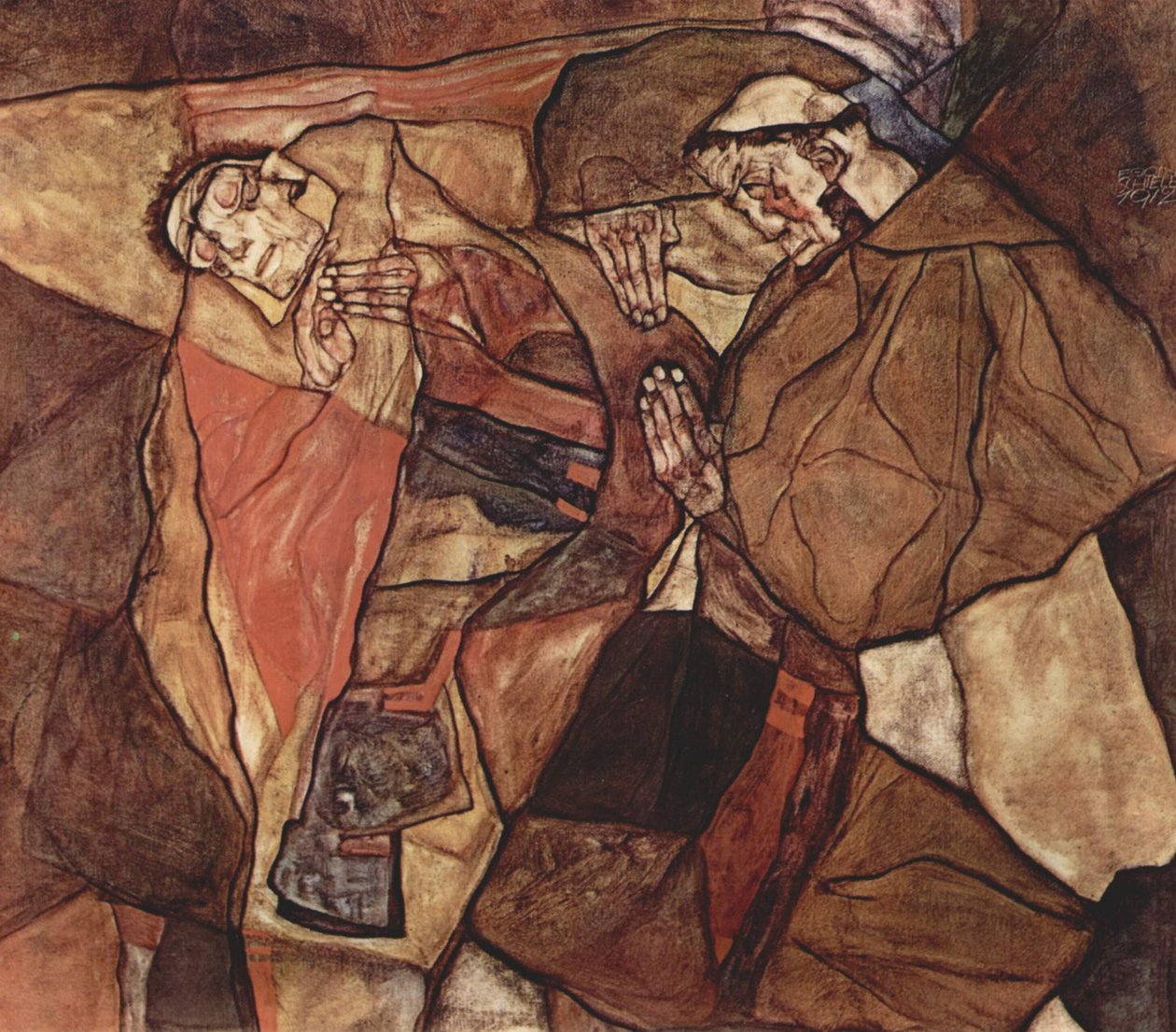 Agony (Dødskampen) av Egon Schiele
