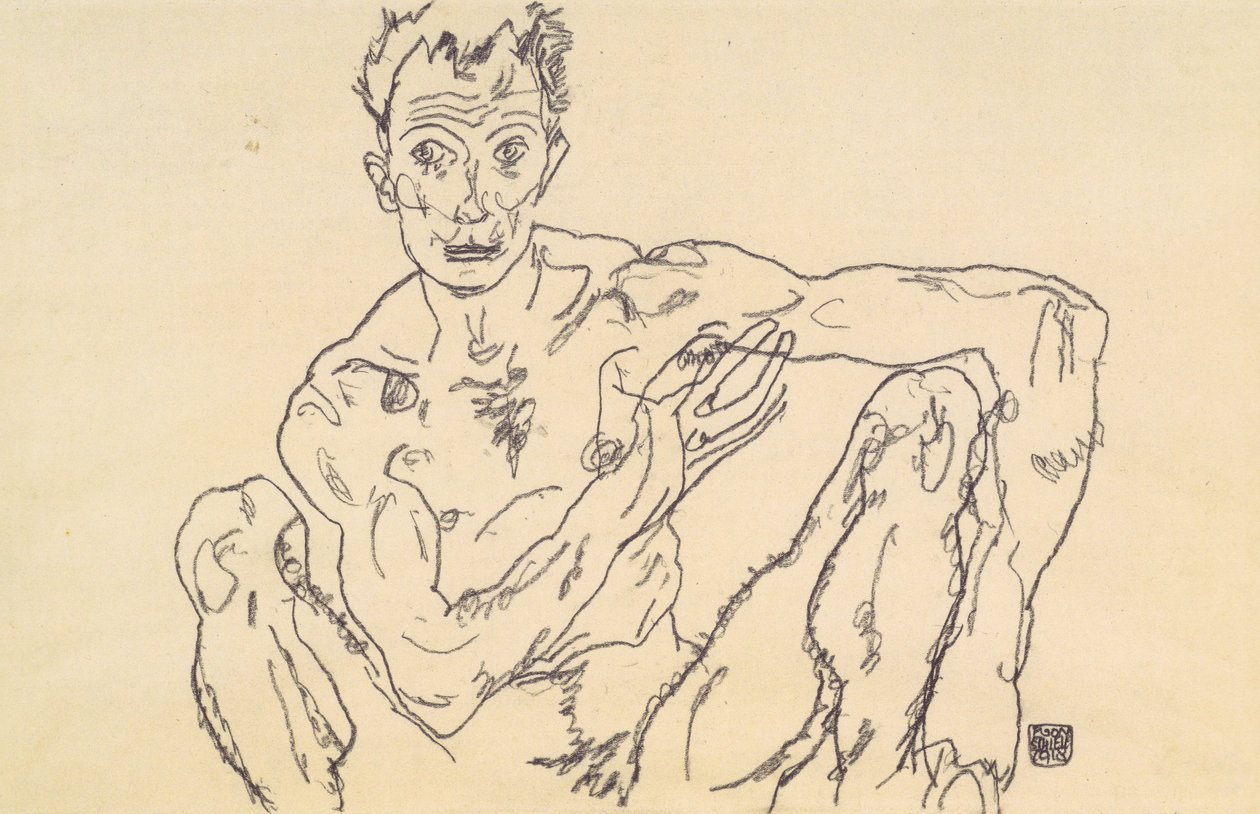Aktselbstbildnis av Egon Schiele