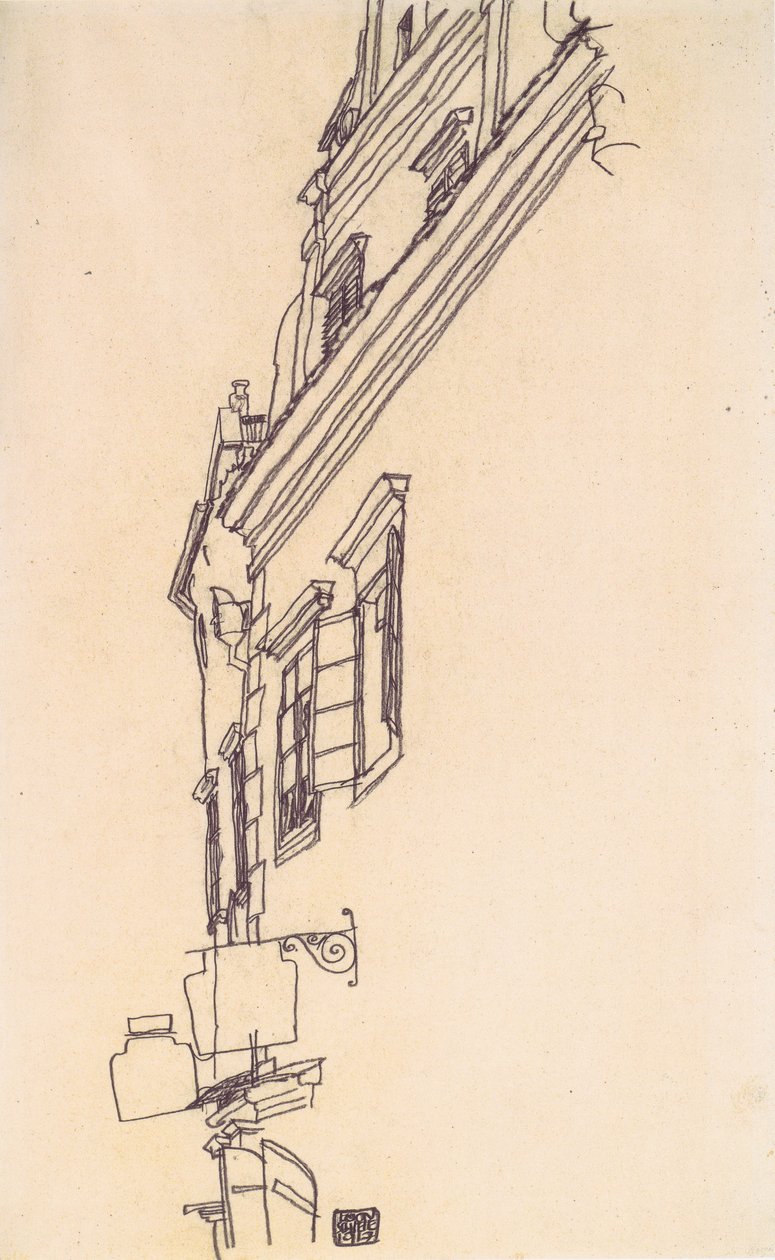 Gamle gavlhus i Český Krumlov av Egon Schiele