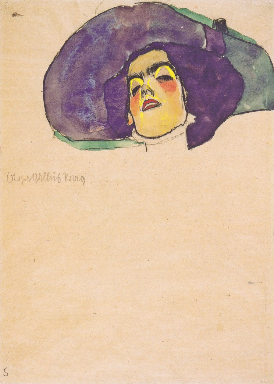 Portrett av Olga Gallus Praha av Egon Schiele