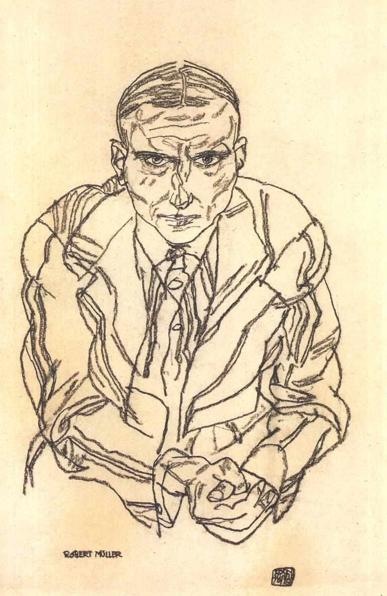 Portrett av Robert Müller av Egon Schiele