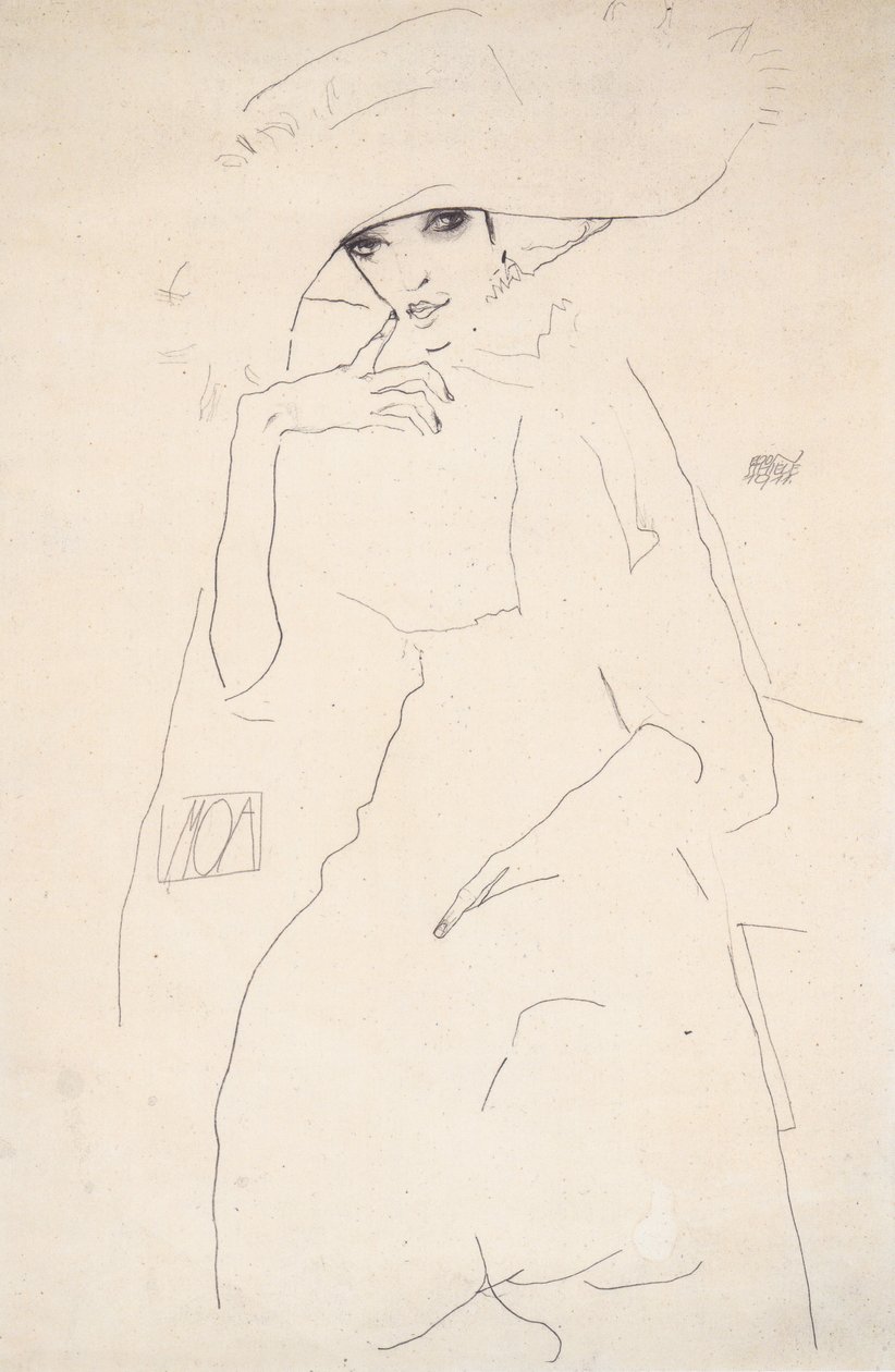 Portrett av danseren Moa av Egon Schiele