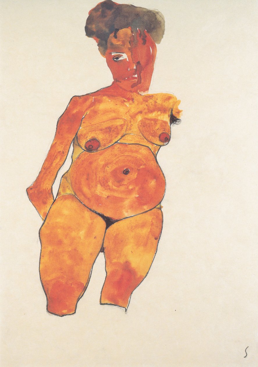 Portrett av en gravid kvinne av Egon Schiele