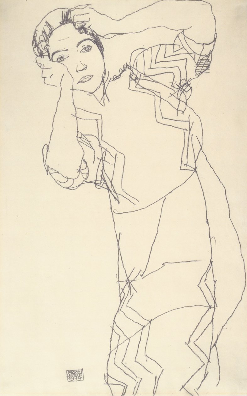 Portrettstudie av Friederike Maria Beer av Egon Schiele