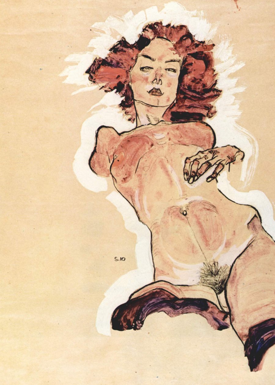Naken kvinne av Egon Schiele