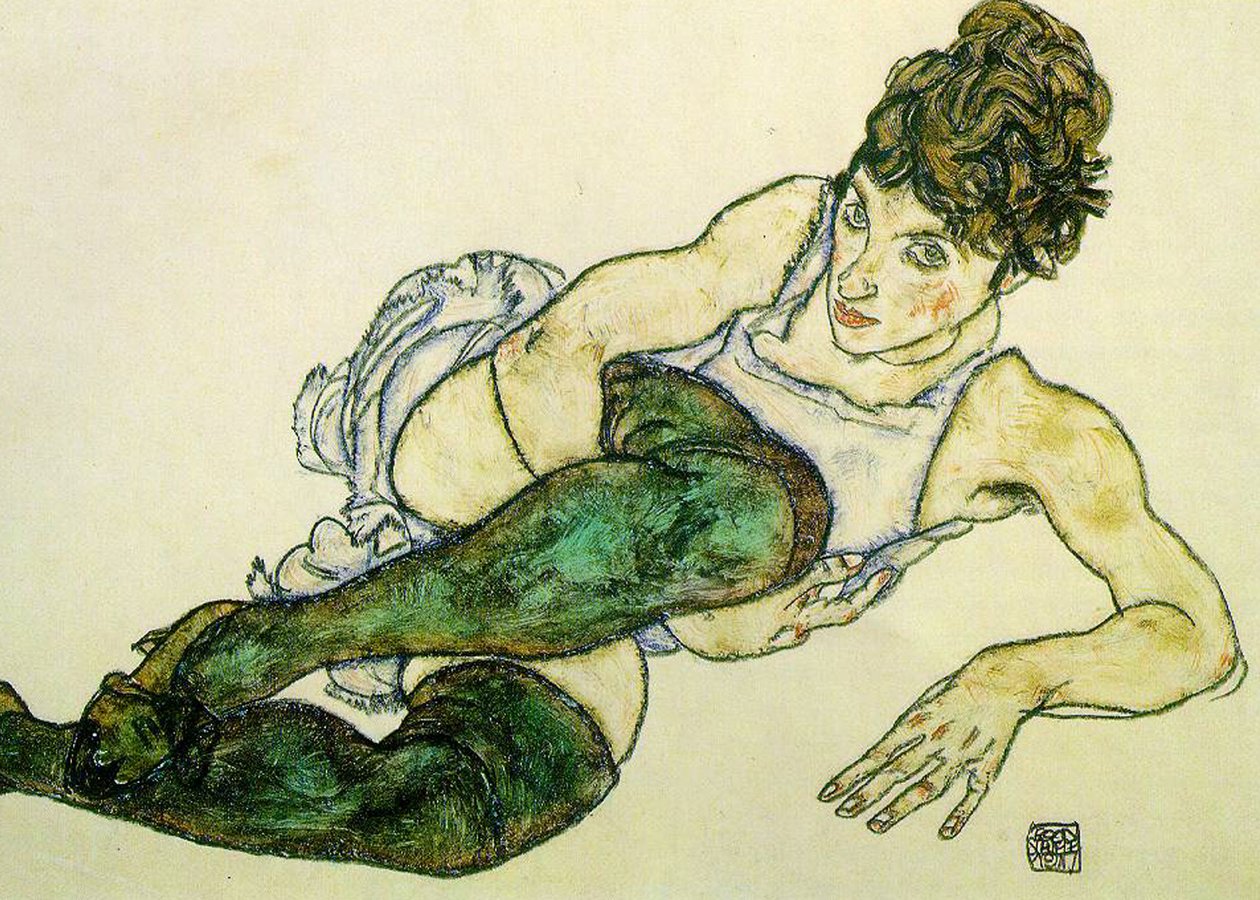 Grønne strømper av Egon Schiele
