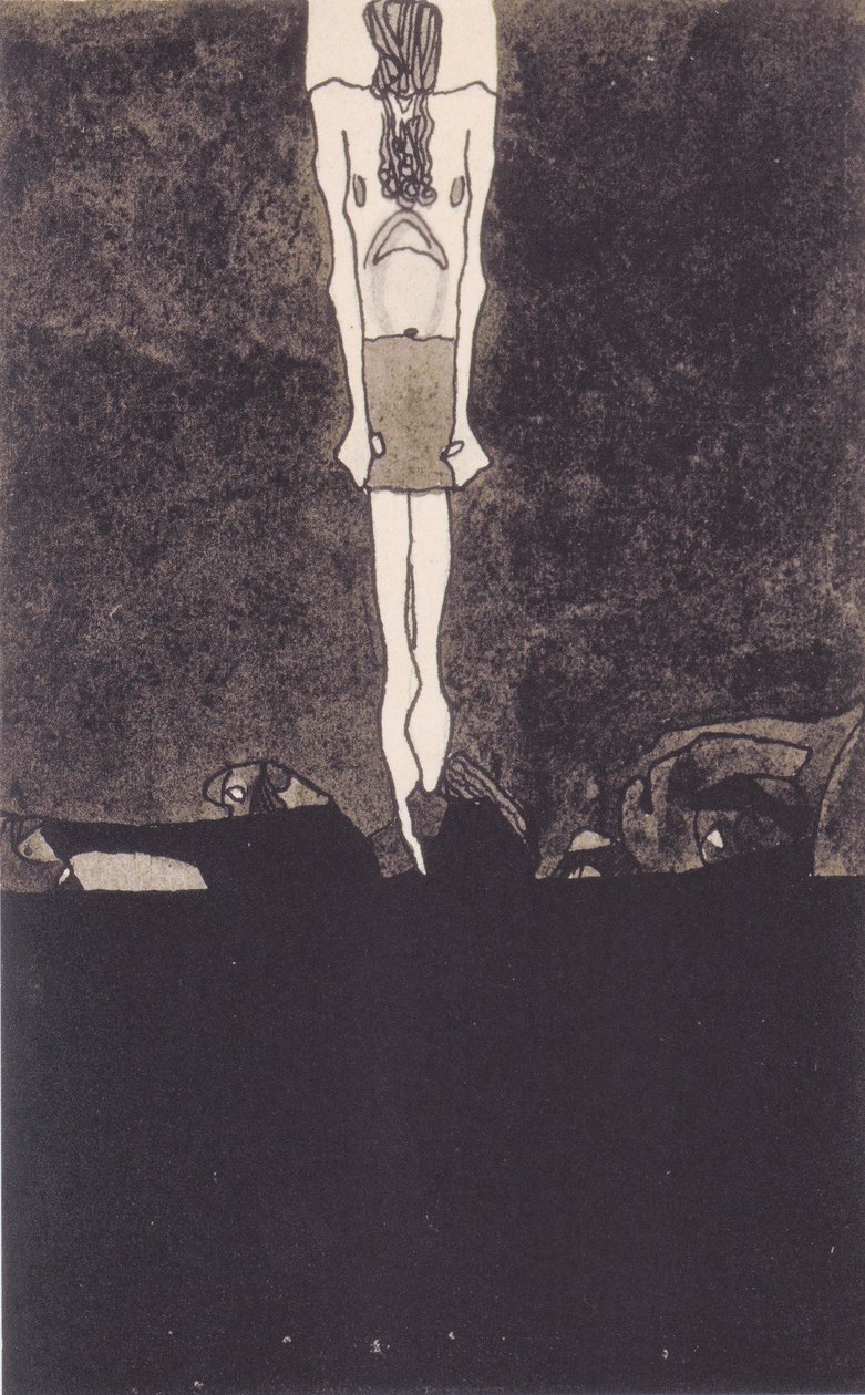 Mann med lende av Egon Schiele
