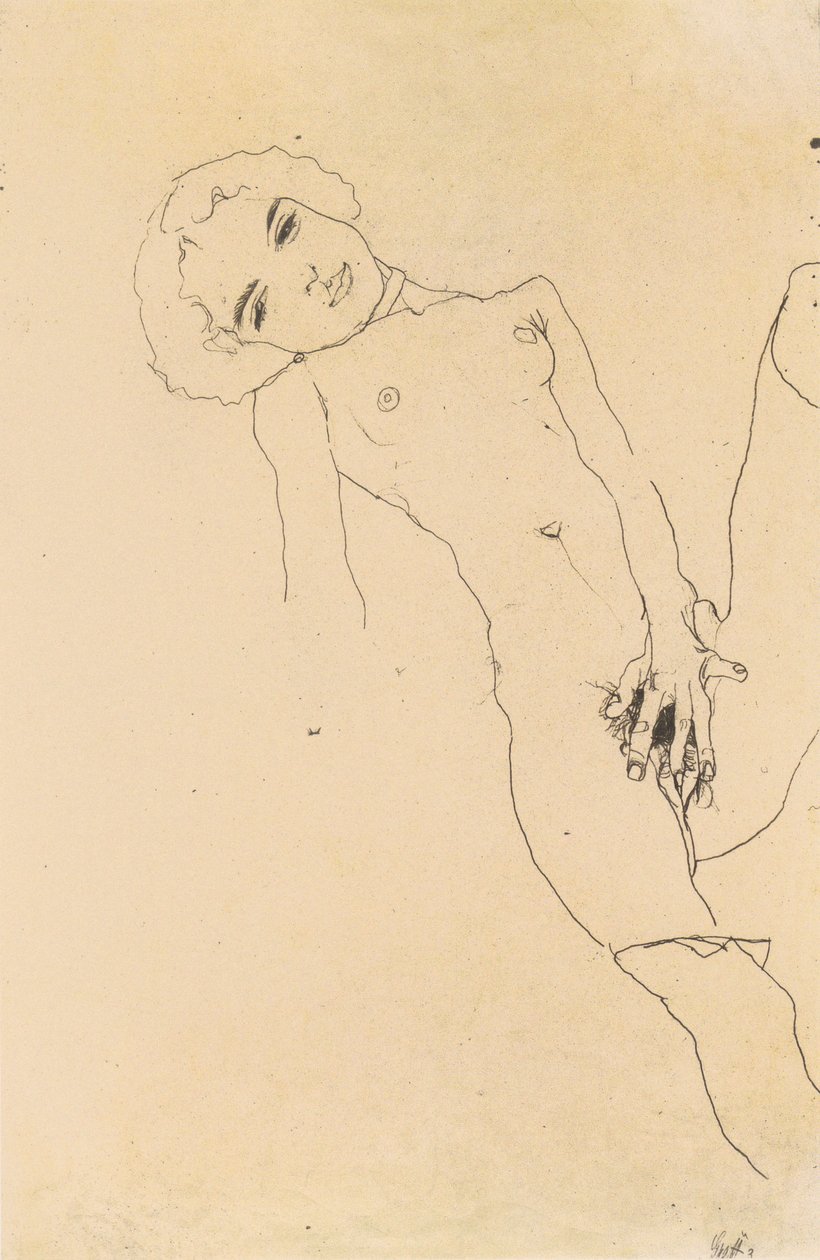 Jente onanerer av Egon Schiele