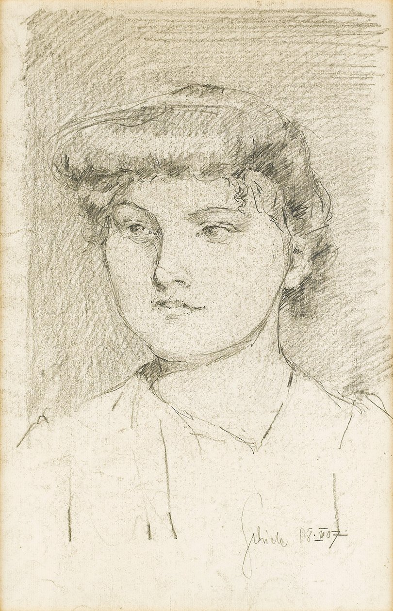 Portrett av en ung jente av Egon Schiele
