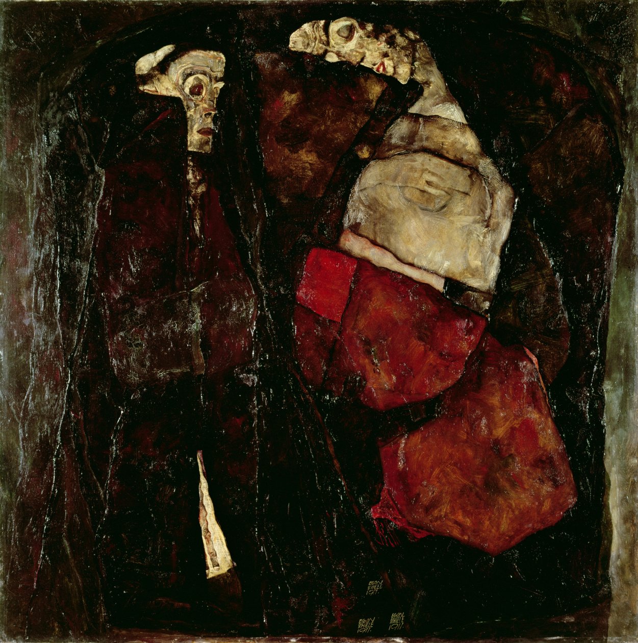 Gravid kvinne og død, 1911 av Egon Schiele