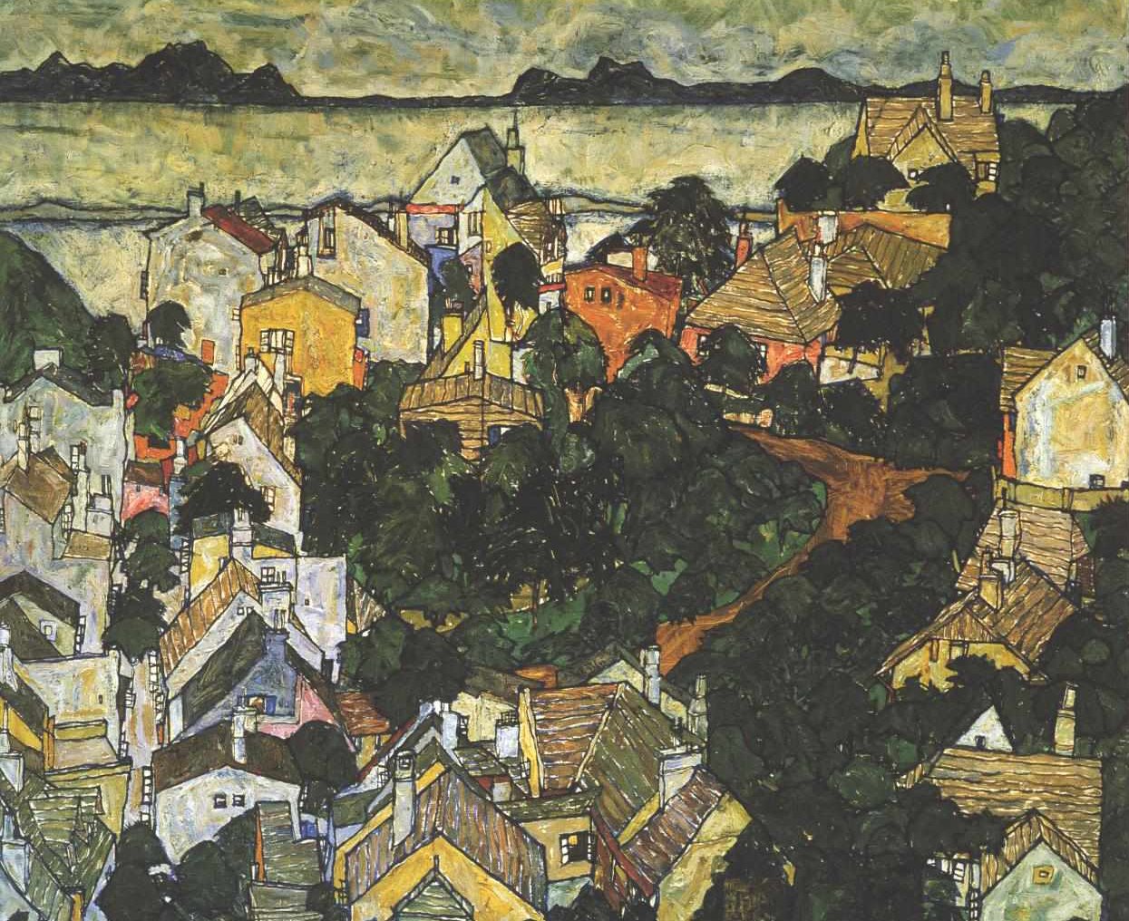 Sommerlandskap av Egon Schiele