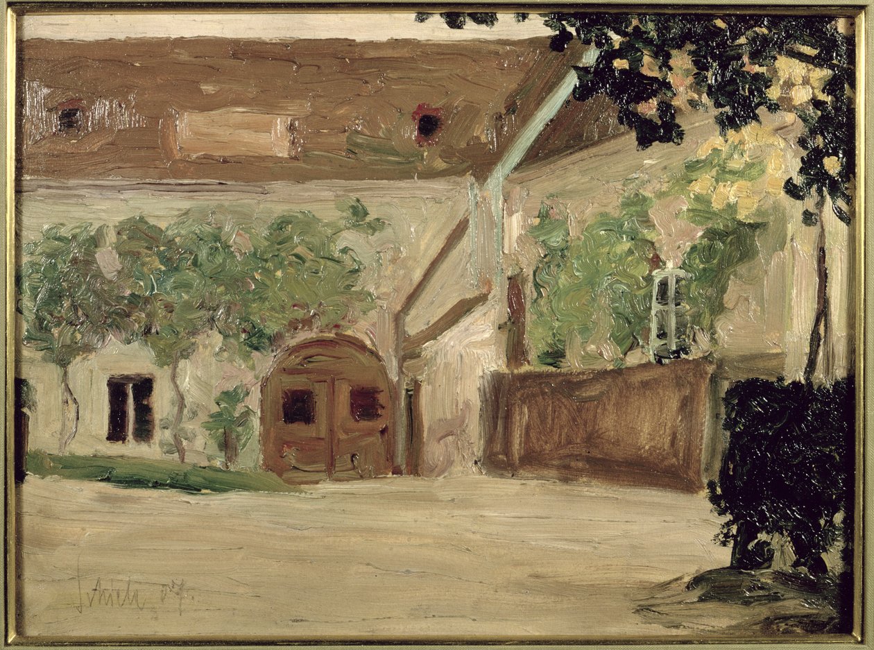 Snekkerverkstedet i Klosterneuburg, 1907 av Egon Schiele
