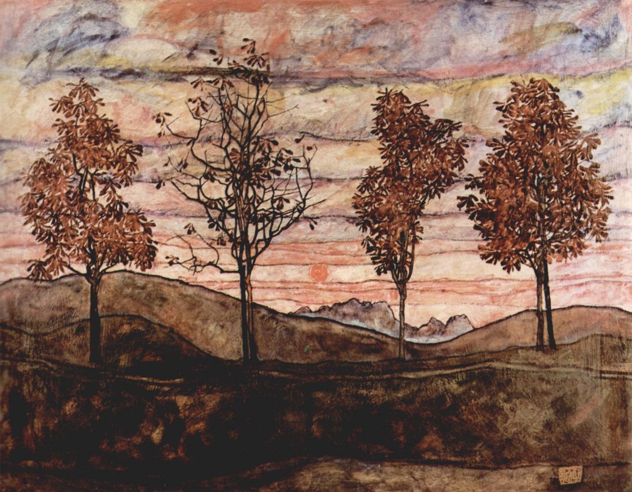 Fire trær av Egon Schiele