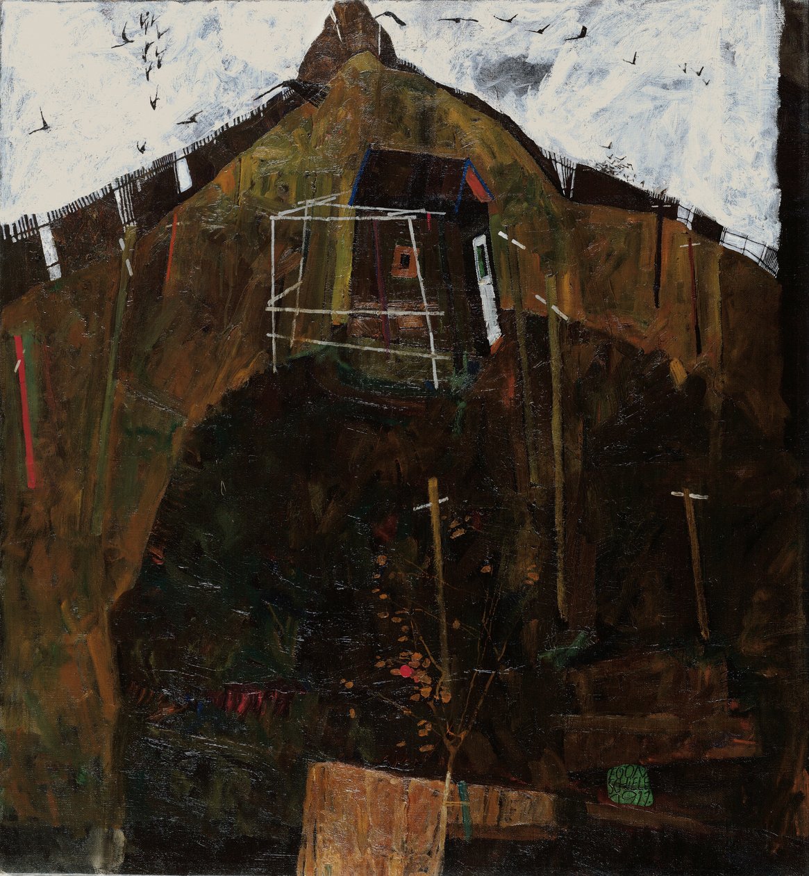 Landskap med ravner av Egon Schiele