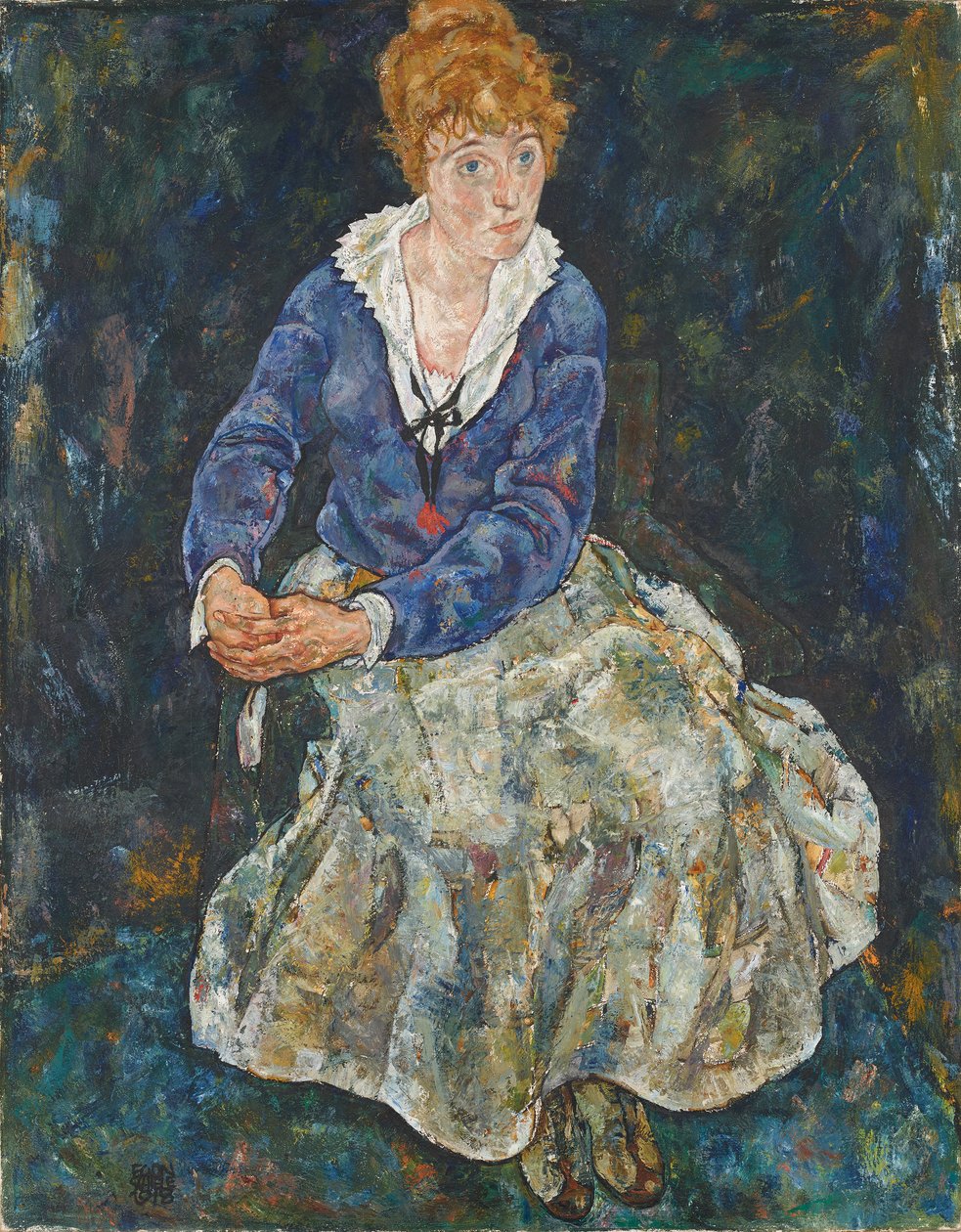 Portrett av kunstnerens kone, Edith Schiele av Egon Schiele