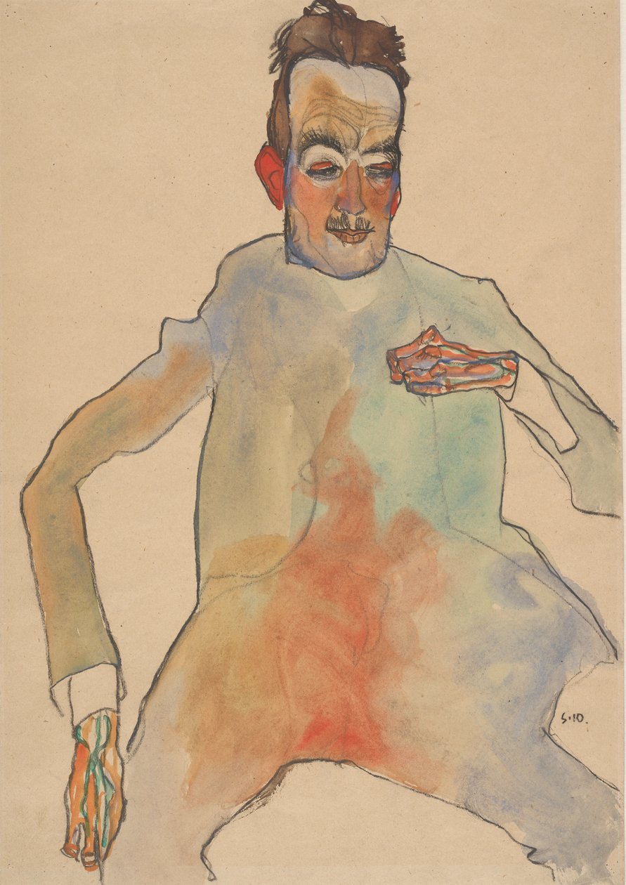 Cellist, 1910. av Egon Schiele
