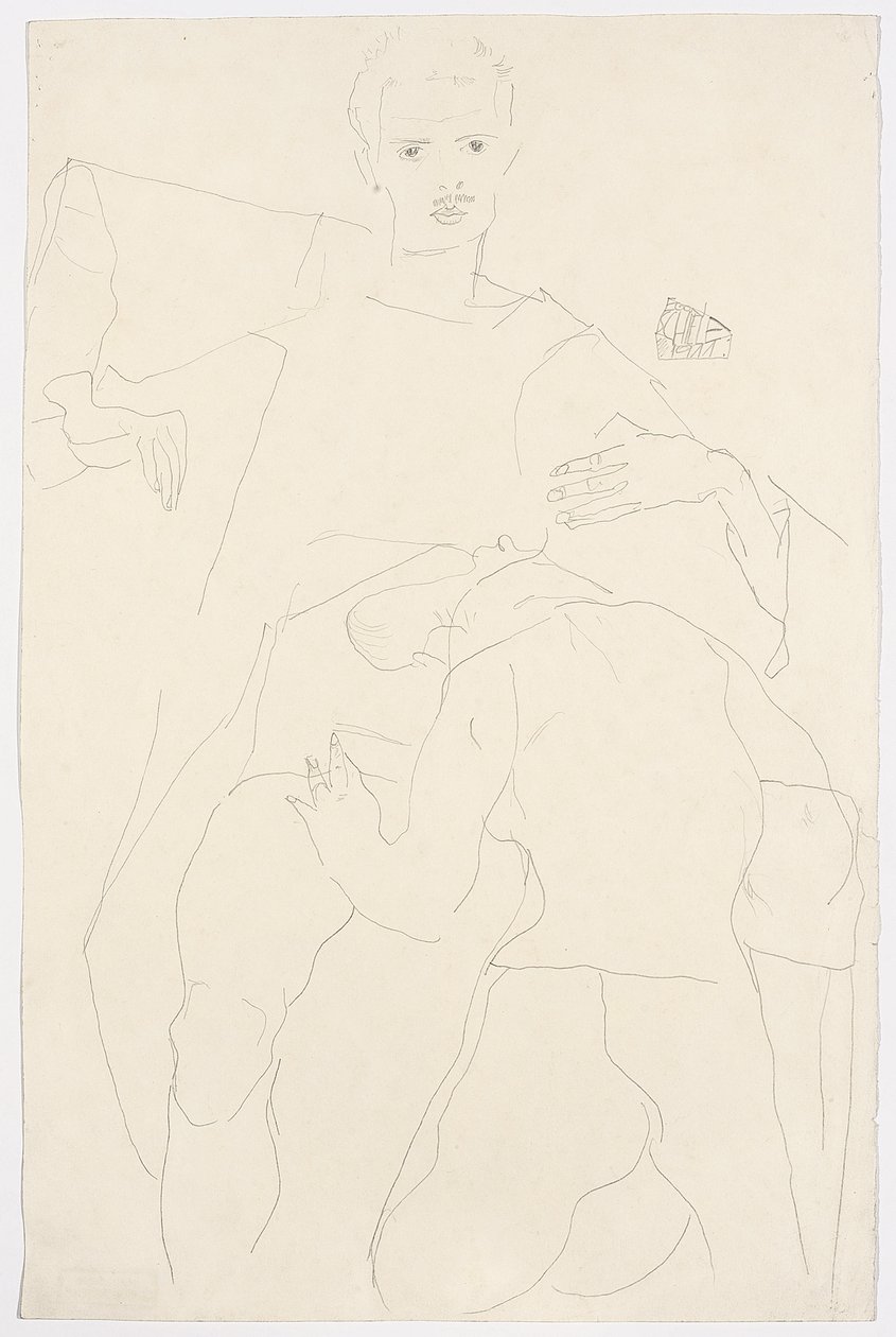 Erotisk scene av Egon Schiele